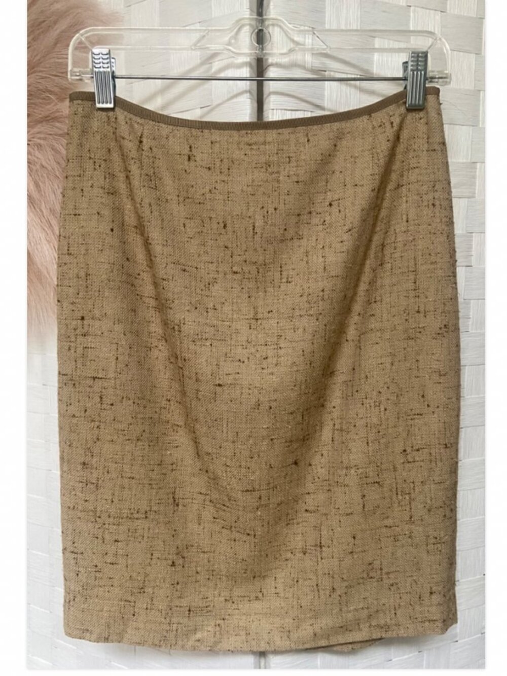 Elie Tahari Cotton Silk Lined Beige Skirt Size 2